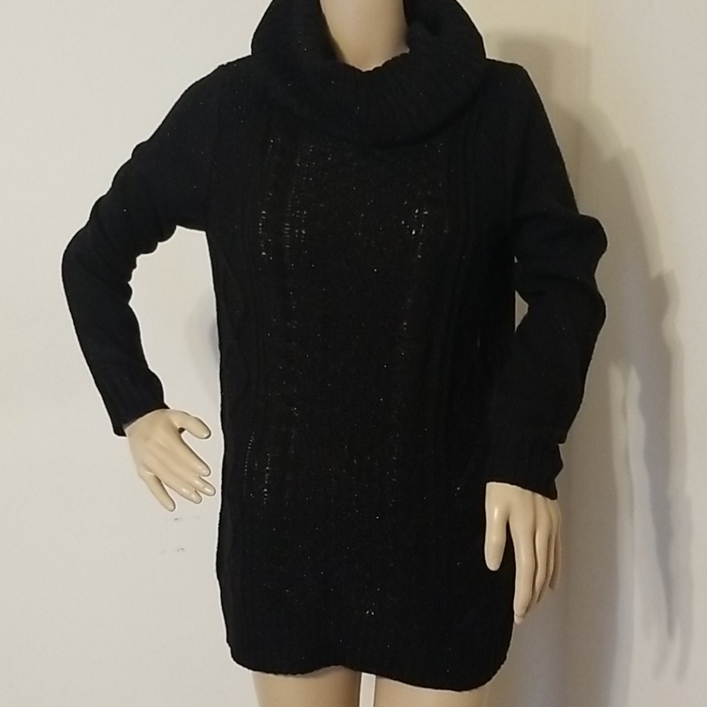 NY&C Cowl-Neck Cable Front Tunic Sweater NWT
